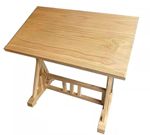 Zeichentisch Zeichentisch for Erwachsene/Künstler, Verstellbarer Winkel, massiver Kiefernholz-Zeichnungstisch, Künstlermaler, Heimbüro, Aquarellmalerei, Skizzenarbeitsplatz (Size : 100x60x80cm)