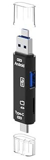 Pound Veg 5 in 1 OTG Card Reader Type c High Speed, Micro SD/TF Memory Card Reader (Type C + Micro USB 2.0 for Data Transfer) for Android Smart Phone, PC, Laptop, Mac-Book, Flash Drive/pendrive.