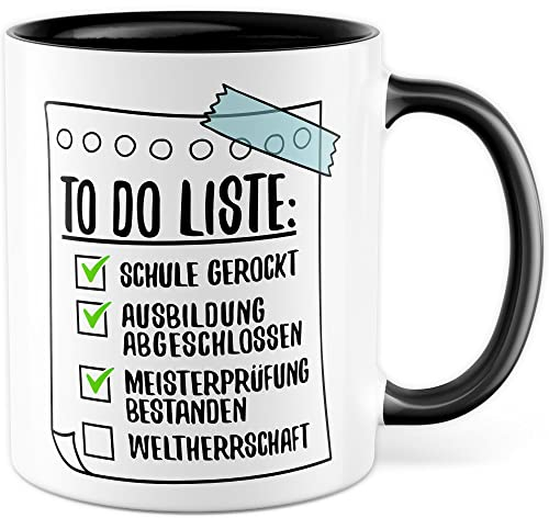 Meister Tasse Geschenk, To Do-Liste Meisterprüfung bestanden Kaffee-Becher