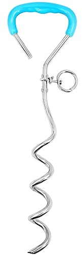 Supet Ancrage au sol pour chien - Piquet de pose pour chien - Grand - Piquet de terre - Laisse pour chien - Piquet de terre - Laisse pour chien - Plage (uniquement piquet de terre, vert)