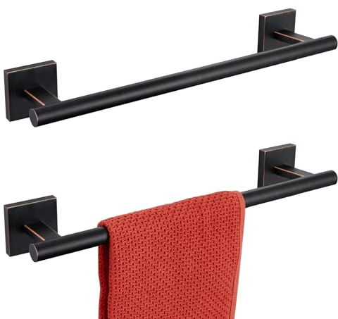 KOKOSIRI Handtuchhalter für Badezimmer, 30,5 cm, Handtuchring, ölgeriebene Bronze, 30 cm, Handtuchhalter für Bad, Küche, Wand, 2 Stück, Edelstahl B4005ORB-L12-P2