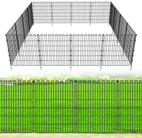Dekorativer Gartenzaun für den Hof, 5 Paneele, kein Graben, 81,3 cm (H) x 3,6 m (L), Tier-Absperrzaun für Hunde, tragbare Gartenzäune aus Metall für Grenzen, Haustiere, Landschaft, temporärer Zaun