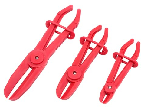 JNNJ 3 Pièces Pince Durite Refroidissement, Pince A Collier Durite, Flexible Durite Carburant en Nylon, Durites Ensemble Pince à Collier de Serrage, pour Tuyau de Carburant Tuyau Gaz(Rosso)