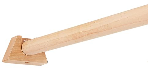 29mm Gardinenstangen aus Holz Mit Halterungen, Feste Länge Massivholz Vorhangstange für Schlafzimmer, Esszimmer, Wohnzimmer oder Küche,Gardinenstange-80cm