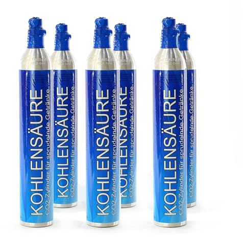 6x 425g Kohlensäure / CO2 Zylinder Flasche inkl. Füllung zum Sprudeln von Wasser/Soda streamen nicht für Quick Connect (Lila Farbe)