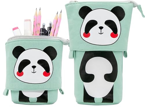 CIYIN Federmäppchen Kinder, Pop Up Pencil Case, Pop Up Federmappe, Stiftemappe Kinder, Schlamppermäppchen für Kinder, Federmäppchen 2 in 1, für Schülerin Teenager Mädchen Jungen Geschenk (Panda)
