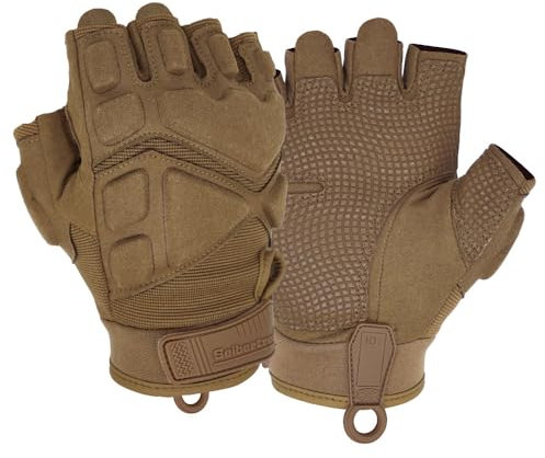 Seibertron Patented S.O.L.A.G 2.0 Handschuhe Taktische Sport wasserdichte Handschuhe mit Touchscreen, Stoßschutz und Halbfinger für Airsoft, Jagd, Wandern, Radfahren, Motorradfahren Klettern Coyote L