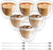 Lot de 6 tasses à expresso à double paroi - 6 x 80 ml - Verres à double paroi avec 6 cuillères - Tasses à cappuccino - Verres à café glacés - Verres à café