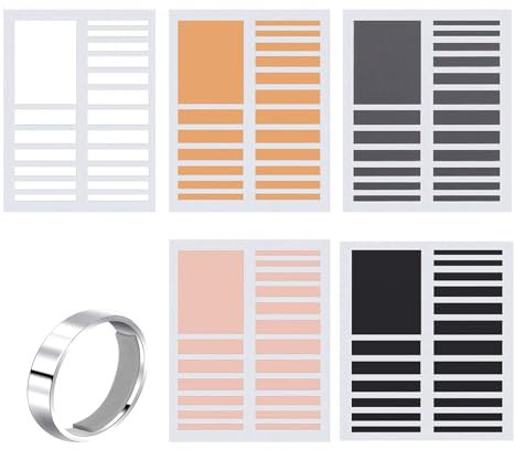 Ring Verkleinerung, Ringgrößenversteller Set Ringverkleinerer Unsichtbar Ring Kleiner Machen für Lose Ringe Ringgrößenvergrößere (Schwarz, Weiß, Gelb, Grau, Hautton)