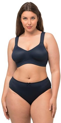 Ulla Popken Damen Mikrofaser, 2er-Pack, ohne Bügel, vorgeformte Cups BH, Nachtblau, 110B