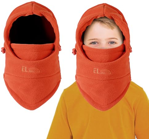 AYPOW Pasamontañas Térmico de Invierno Niños, Multifuncional Prueba de Viento Ajustable Máscara De Esquí Ciclismo, Sombreros Gorro Forro Polar Cálido, Calentador de Cuello, Mascarilla para Niños Niñas