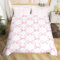 Pink Bowknot Duvet Cover Double Size,Princess Style Watercolor Bow-tie Bedding Set 3 Pcs for Kids Teens,Fairy Tale Bow Ribbon Stripes Pink White Comforter Cover(No Filler),Kawaii Quilt Cover