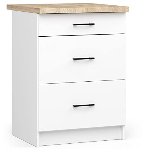 AKORD | Olive Küchenschränke | Geräumig | Robust | Für jedes Design | Für eine kleine Küche | Für eine Küchenzeile | Als Teil eines Sets | Weiß