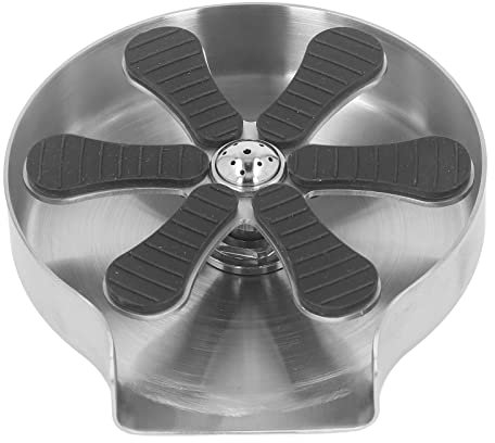 Machine de Nettoyage de Verre D'évier de Cuisine, Lave-tasse Efficace en Acier Inoxydable à 6 Feuilles, Lave-bouteille en Argent