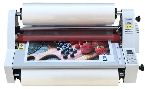 QUSYZD Heiß- und Kaltlaminiergerät, 350-mm-Laminiergerät, Laminiergerät für Kunststoff mit elektronischer Temperaturregelung, EIN- und doppelseitiger Heizmodus, 1,1 m/min,