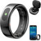 Smart Ring Men Women, Android iOS Fitness Ring Tracker Health Ring with Heart Rate, Sleep Tracker, Waterproof Activity Tracker for Sports Time, Distance, Calories Black (#11-20.9mm)
