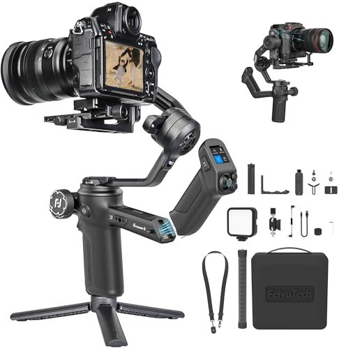 FeiyuTech SCORP 3 KIT Stabilisateur pour Caméra, Suivi IA Intégré, Poignée Amovible,Écran Tactile, Cardan 3 Axes pour Sony/Canon/Nikon/Fujifilm, Charge utile de 7.72lb, avec boîte