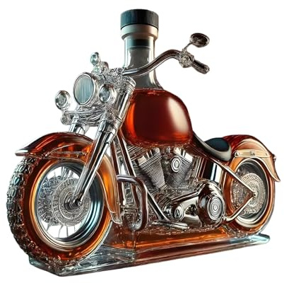 Vintage Motorcycle Liquor Bottle, Motorcycle Glass Aerator, Motor Whisky Bottle-Built in Decanter, Desk Decor for Whisky Champagne Vodka Kitchen Restaurant Commercial Motor-Cycle Lovers