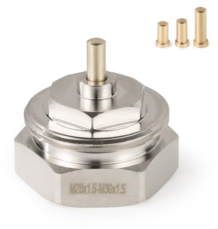 VANCOCO Heizkörperadapter M28×1,5 Feingewinde auf M30×1,5, Metalladapter mit Langer Lebensdauer, Thermostatkopfadapter für Heizkörperthermostat/Heizkörperventil