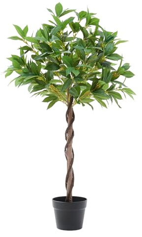 Panana Artificial Plant 1 Pack 90cm Tall Leaf Topiary Bay Tree Laurel Ball Decorative Faux Plants in Pot (Bay Tree, 1 Pack)