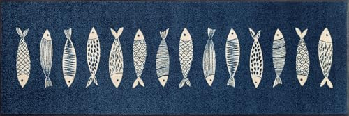 Wash+Dry Fußmatte Fish Tango 60x180cm, innen und außen, waschbar