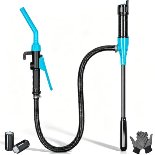 Pompa elettrica a batteria, pompa carburante a batteria, pompa dell'olio elettrica portatile, pompa tanica 2,4 GPM, per auto e moto, per benzina, diesel (batterie non incluse)