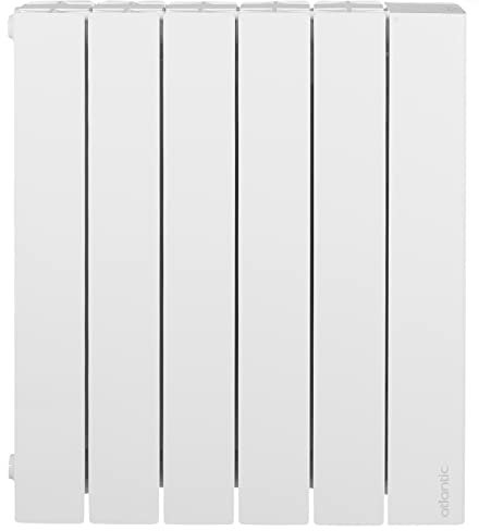 Atlantic, Radiateur électrique ACCESSIO: chaleur inertielle, sans à-coup et longtemps perceptible, Horizontal 2000 Watts, Blanc, Façade aluminium avec limiteur thermique de sécurité