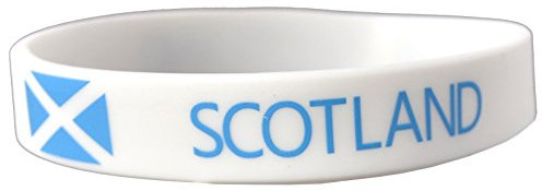 Komonee 2 x Scotland White World Cup Sports Event Football Country National Flag Silicone Wristbands
