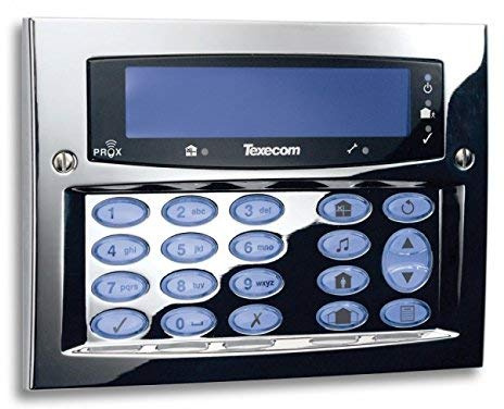 Texecom Premier Elite Flush Mount Decorative Keypad in Polished Chrome DBD-0121