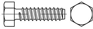 250x ISO 1479 Form F Sechskant-Blechschraube VG 6,3x16 Stahl galvanisch verzinkt m. Zapfen