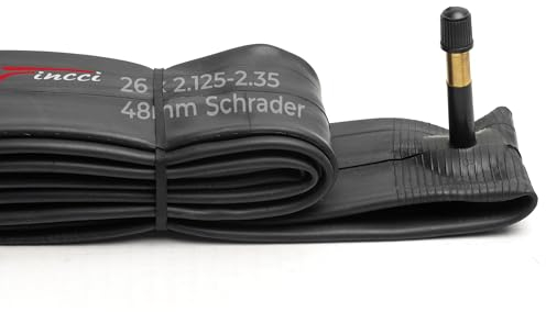 Fincci Fahrradschlauch 26 Zoll - MTB Schlauch 26 Zoll 26 x 2.1 x 2.125 x 2.20 x 2.3 x 2.35 mit Schrader 48 mm Autoventil Schläuche Fahrrad für Mountainbike, E Bike, MTB,Rennrad Fahrrad, klapprad