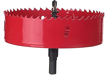 Utoolmart Scie cloche bimétallique 95 mm Lame de scie cloche en acier haute vitesse M42 Profondeur de coupe de 25 mm avec poignée triangulaire pour panneau de fibres de bois en plastique