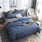 Boqingzhu Bettwäsche 155 x 220cm Blau Grau Anthrazit Microfaser Wendebettwäsche Set Uni Einzelbett Bettbezug mit Reißverschluss und 1 Kissenbezug 80 x 80 cm