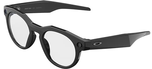 OAKLEY Meta HSTN - AI Glasses for Men & Women - Sport & Lifestyle - Black | 12 MP Camera, 60 FPS Video, Voice Command, Open-Ear Audio, 8H Battery, Meta AI App - Clear Lenses