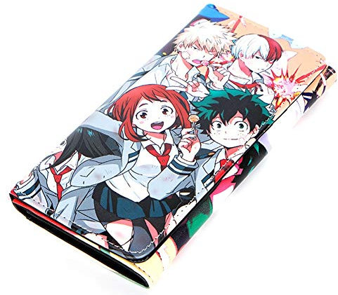 lunanana Boku No Hero Academia Geldbörse, MHA PU Leder Multifunktionale Münzbörse Kreditkartenhalter Bifold Tasche (H03)