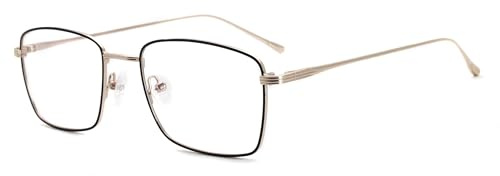 MOSTAR Vintage Metall Brillenrahmen Klare Linse Rechteckig Brille Damen Herren Brillenfassung