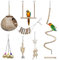 AGSYFFD Set mit 7 Papageienspielzeug,wellensittich spielzeug , Hängeschaukel mit Leiter, Kletterhängematte, Kokosnuss-Vogelkäfig, Kauspielzeug aus Holz