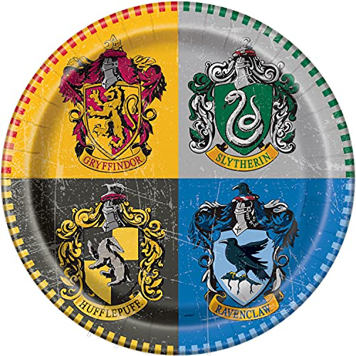 Unique Party Assiettes en Carton Écologiques-23 cm-Fête à thème Harry Potter-Paquet de 8, 59105EU, Multicolour