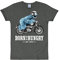Logoshirt® Sesamstrasse I Krümelmonster I Motorrad I Born to Be Hungry I T-Shirt Print I Damen & Herren I kurzärmlig I dunkelgrau I Lizenziertes Originaldesign I Größe M