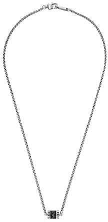 Emporio Armani Halskette Für Männer, Gesamtlänge: 500mm Größe Rondell: 10X8X2mm Silber Edelstahl Halskette, EGS2844040