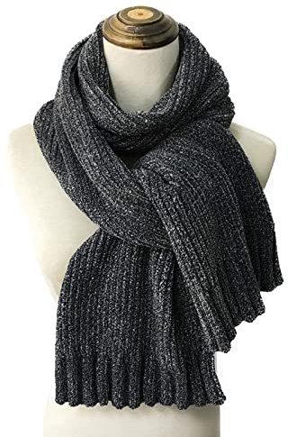 Egurs Chenille Schal Damen kuscheliger ultraweicher StrickSchal für Alltag,auf Partys,Hochzeiten,Reisen Hellgrau Hellgrau
