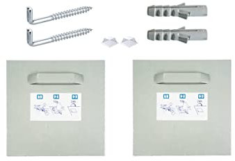 Kit de fixation autocollant pour miroir Dibond (2 supports | crochets à vis | tampon en silicone, 100 x 100 mm)