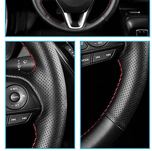 Passend für BMW M Sport G30 G31 G32 G20 G21, handgenähte Lenkradhülle, schwarzes Wildleder Anti-Rutsch-Lenkradbezug
