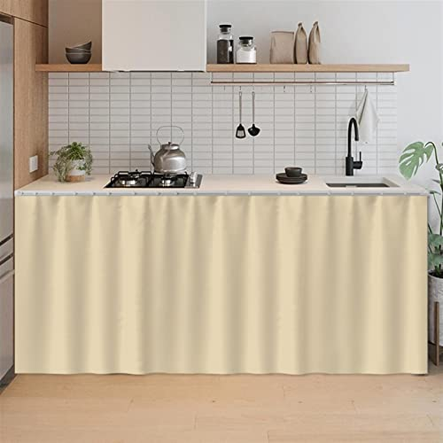 SK Studio Cortinas de Baño Cortas, Cortinas Cocina Opacas Cortinas para Sala de Estar, Dormitorio, Cortinas de Café Beige, 80x80cm