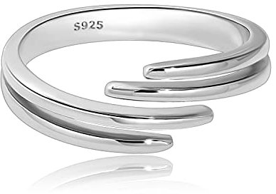 925 Sterling Silber Daumen Ring für Frauen Inspirational Schmuck Ringe Adjustable Index Finger Ring Hug Ringe Geburtstag Urlaub Geschenke (Silber) (Silber)
