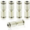 ERGAOBOY 5 Piezas 6MM OD Cobre Niquelado Unión Recta Conexión Rápida Push In Lock Racores Conectores Neumáticos