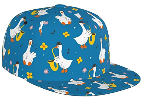 Lustige Silly Goose verstellbare Snapback-Mütze für Damen und Herren, Sonnenkappe, Hip-Hop-Kappe, Baseballkappe, Flache Krempe