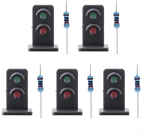 5 PCS OO HO Gauge 20mm Modellbahn LEDs Made Grün/Rot Zwerg Signale 2 Aspekte, Modelleisenbahn Block Signale Grün/Rot Signal