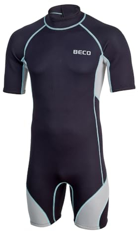 Beco Neoprenanzug Herren kurz aus 3 mm CR-Neopren, wärmender Herren-Neoprenanzug mit UV Schutz UPF 50+ und praktischem Rückenreißverschluss – in S