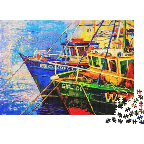 500-teiliges Puzzle Ölgemälde-Boot-Puzzle für Erwachsene Holzpuzzle Lernspiel für Erwachsene Kind 500 Teile (52 x 38 cm)